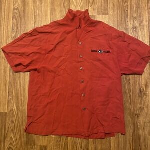 Vintage Georgia‎ Bulldogs Shirt Men Small Red Button Up Cadre Apparel